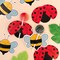 Wrapables Birthday Lollipop Paper Card Candy Holders, Party Supplies, Decorations, Party Favors (100pcs), Ladybugs and Bees